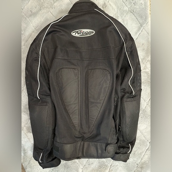 Nitro Racing Large Men's Black Padded Dura Guard Motorcycle Jacket ships fast - Picture 2 of 7